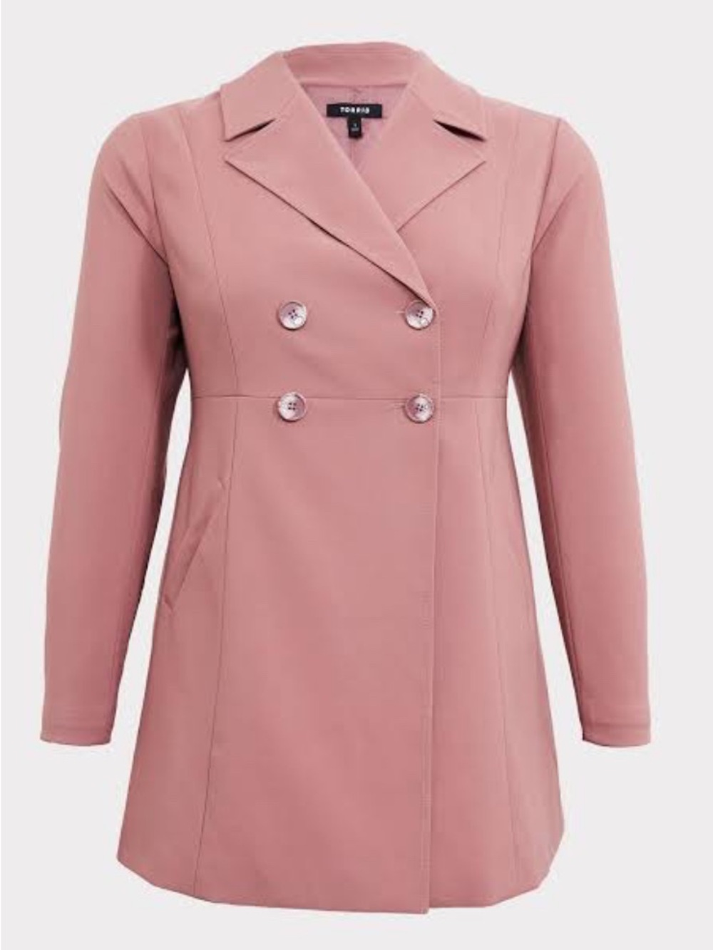 torrid Dusty Rose Double-Breasted Coat